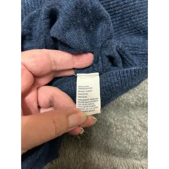 American Eagle navy crew neck cotton sweater athletic fit, size L - Picture 7 of 7